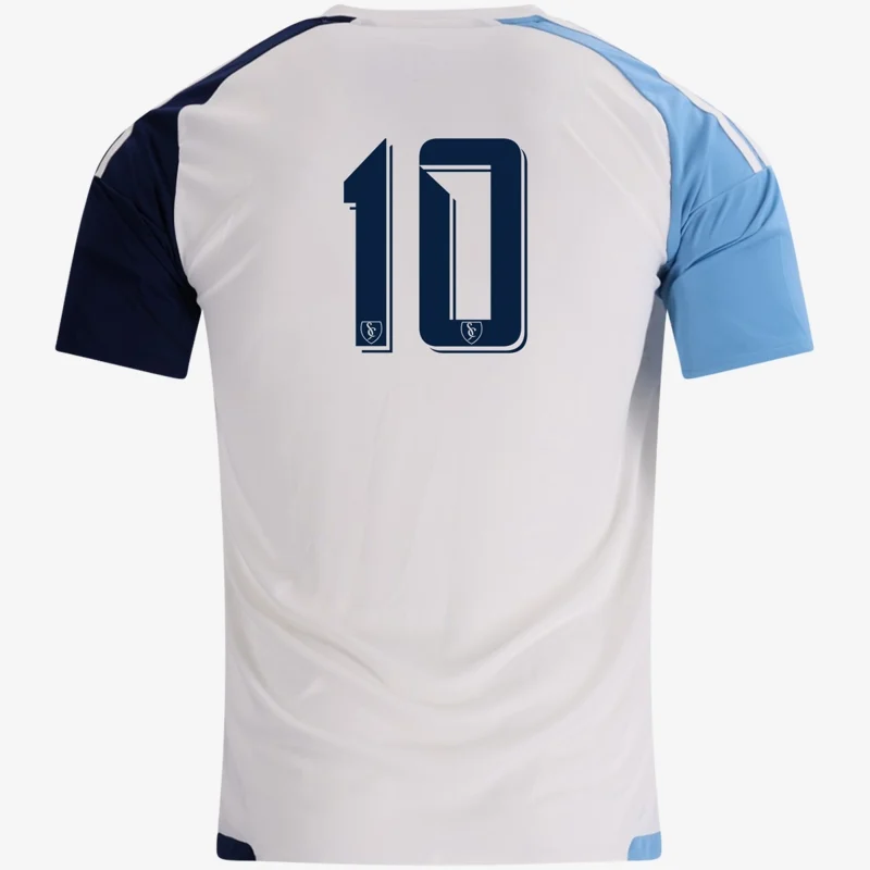 SBV Premier home jersey (white with sky blue and navy sleeves), back